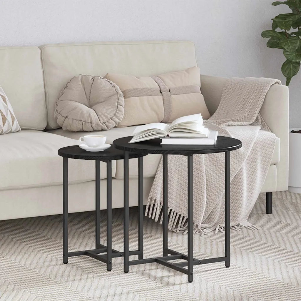 Set tavolini 2 pcs Rovere Nero 869696
