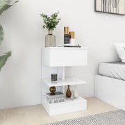 Comodini Bianchi 2 pz-Set di 2 Tavolino da notte 40x35x65 cm in Legno Ingegnerizzato