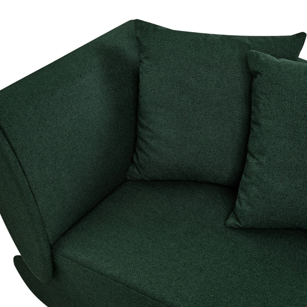 Chaise longue a sinistra in tessuto verde con contenitore per il soggiorno moderno