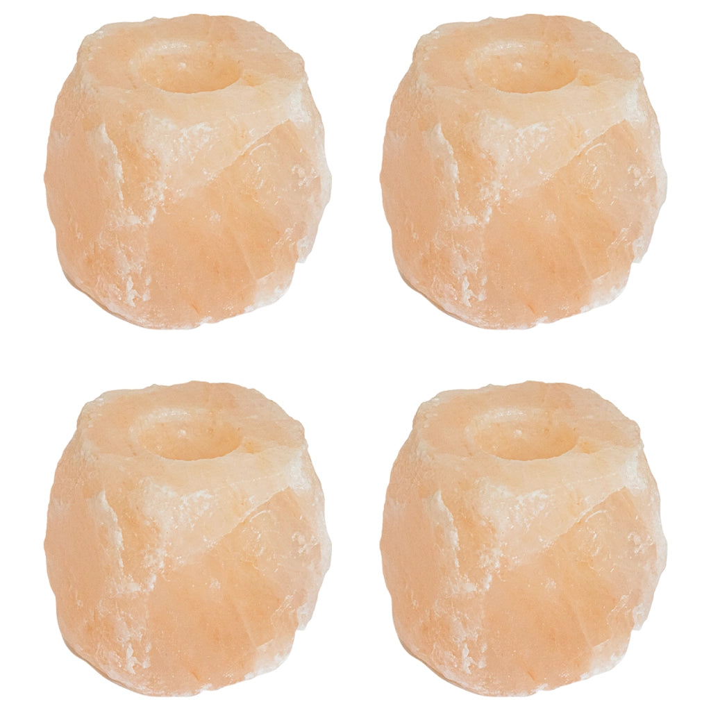 Portacandele in Pietra di Sale 4 pz 4 kg Rosa