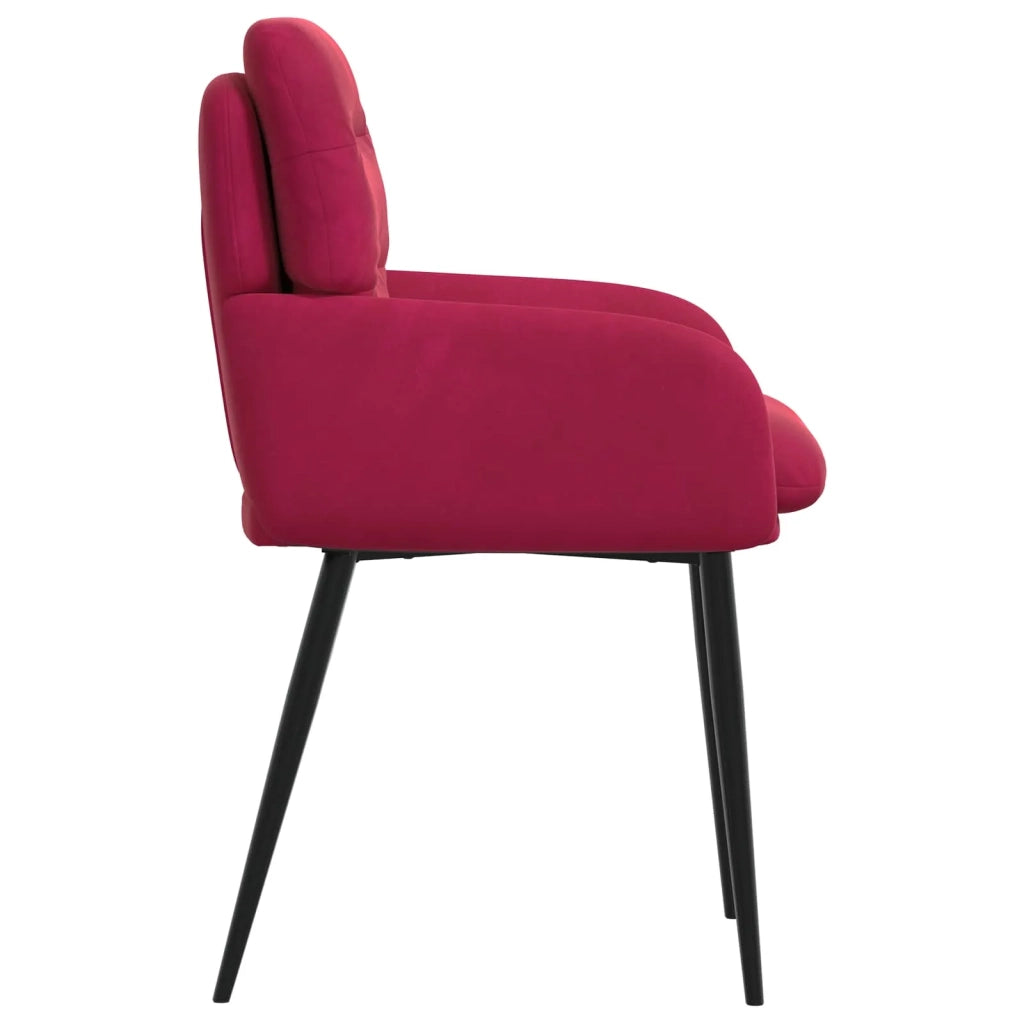 Sedie da pranzo 4 pz Velluto Rosso Vino 59 x 59,5 x 90 cm 3428241