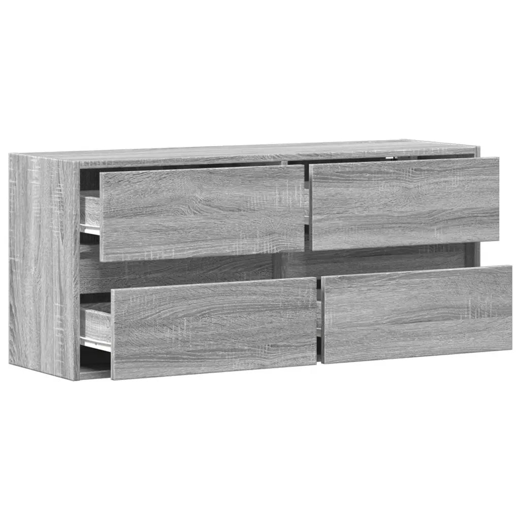 Mobile TV a Parete con Luci LED Grigio Sonoma 100x31x45 cm 852297