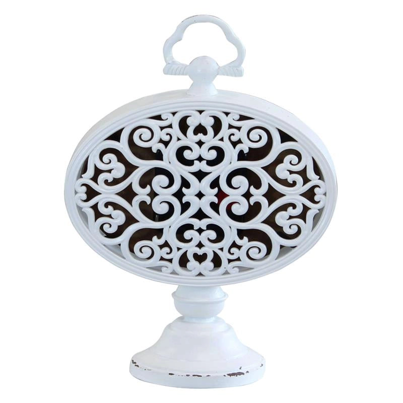 OROLOGIO DA APPOGGIO LUDOVIC TONDO IN FERRO BIANCO 16,5 X 8,5 X H22,5 CM