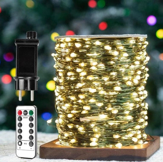 Luci da Tenda a Stringa LED Acqua Resistenti con Controllo Remoto per Esterno-Interno, Ideali per Giardino, Terrazza, Casa di Natale, Giardino e Piantagione