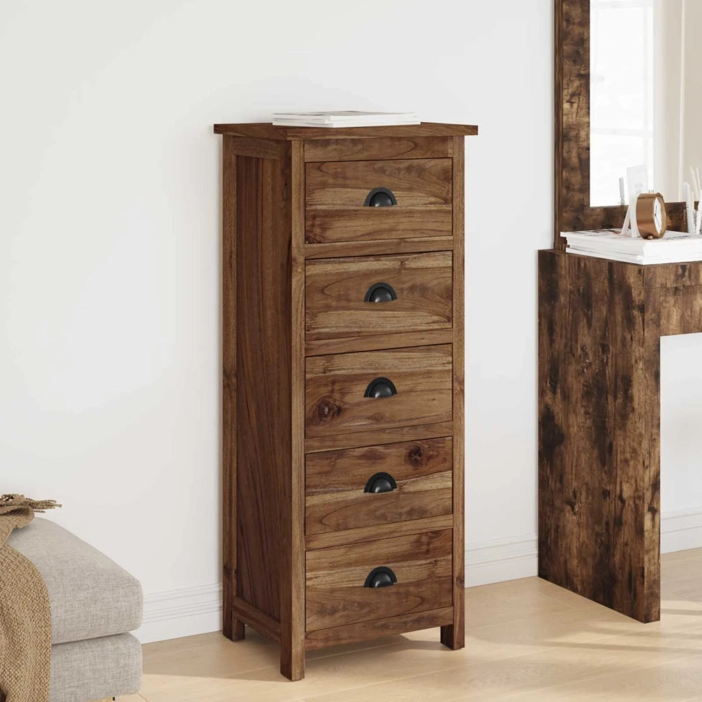 Cassettiera Naturale 45 x 35 x 110 cm Legno di teak solido 42017962