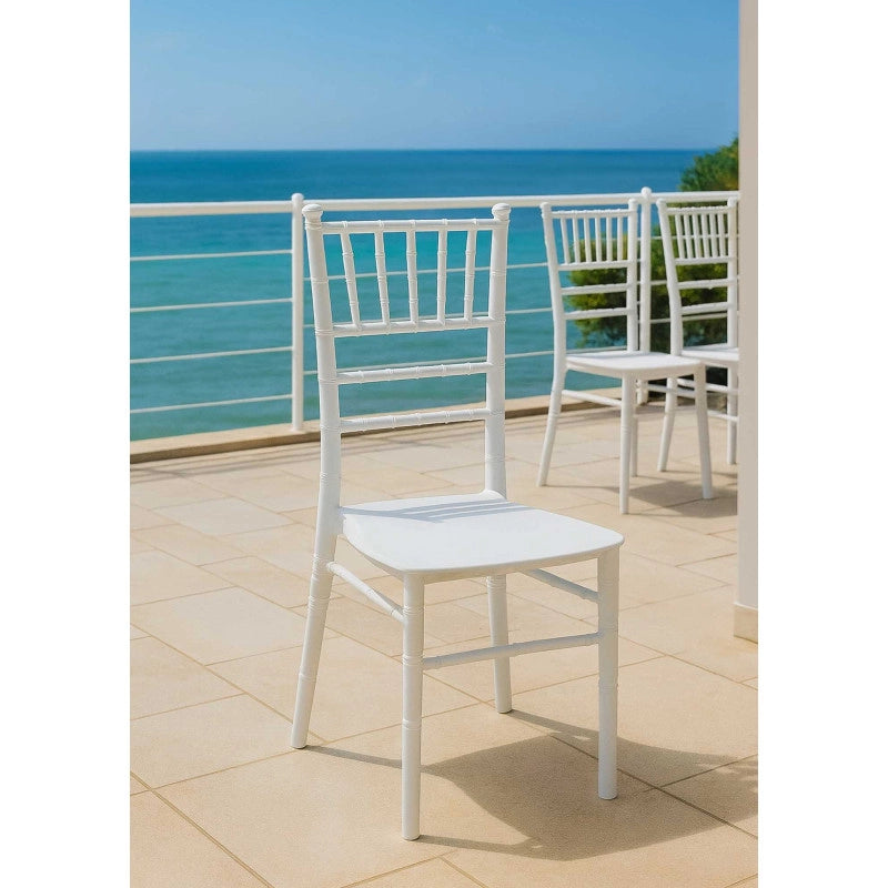 Sedia polipropilene chiavari bianco cm 40x43h90