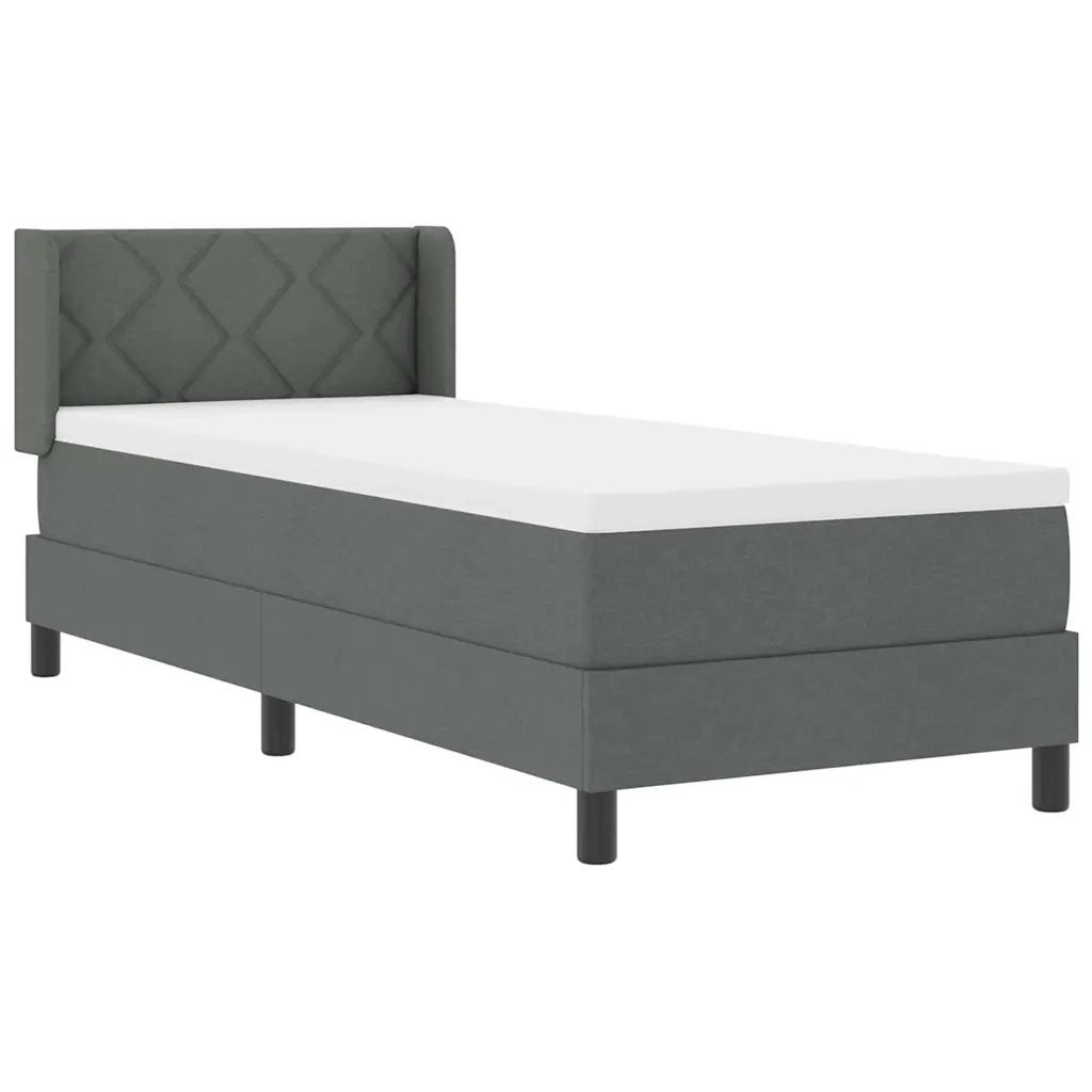 Letto a molle con testiera Grigio scuro 200 x 80 cm Tessuto 3341133