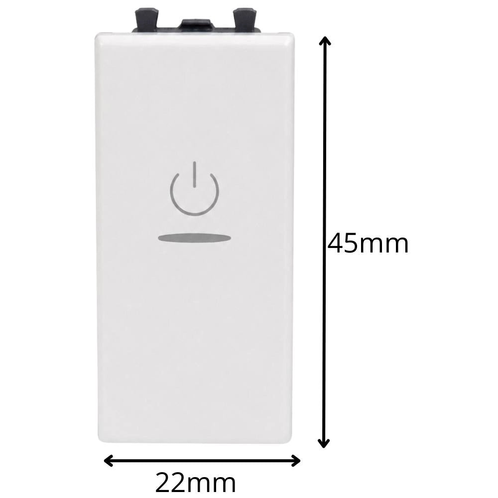 Interruttore bipolare assiale illuminabile 10ax 250v serie s44