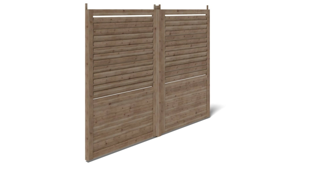 Recinto, pannello in legno con lamelle, set - impregnato in marrone - DOM703 - ALTANKA
