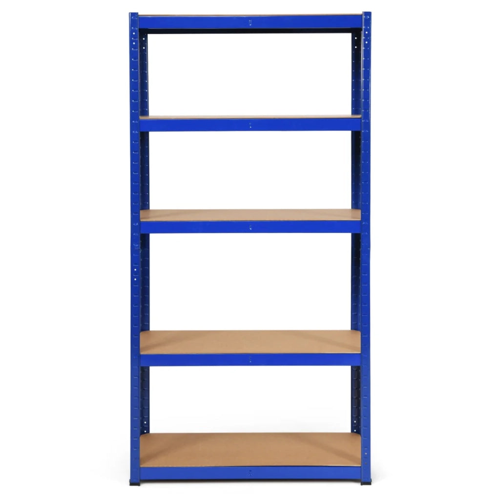 Scaffale da garage a 5 ripiani 90 x 40 x 180 cm portata 175 kg regolabile e facile da montare acciaio zincato blu 20_0012054