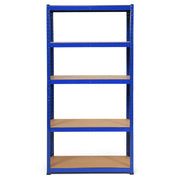Scaffale da garage a 5 ripiani 90 x 40 x 180 cm portata 175 kg regolabile e facile da montare acciaio zincato blu 20_0012054