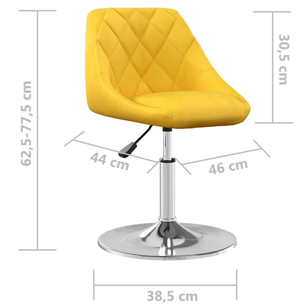Sedie da Pranzo Girevoli 2 pz Giallo Senape in Velluto 335290