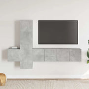Set di Mobili Porta TV 5 pz Grigio Cemento in Legno Multistrato 3079073