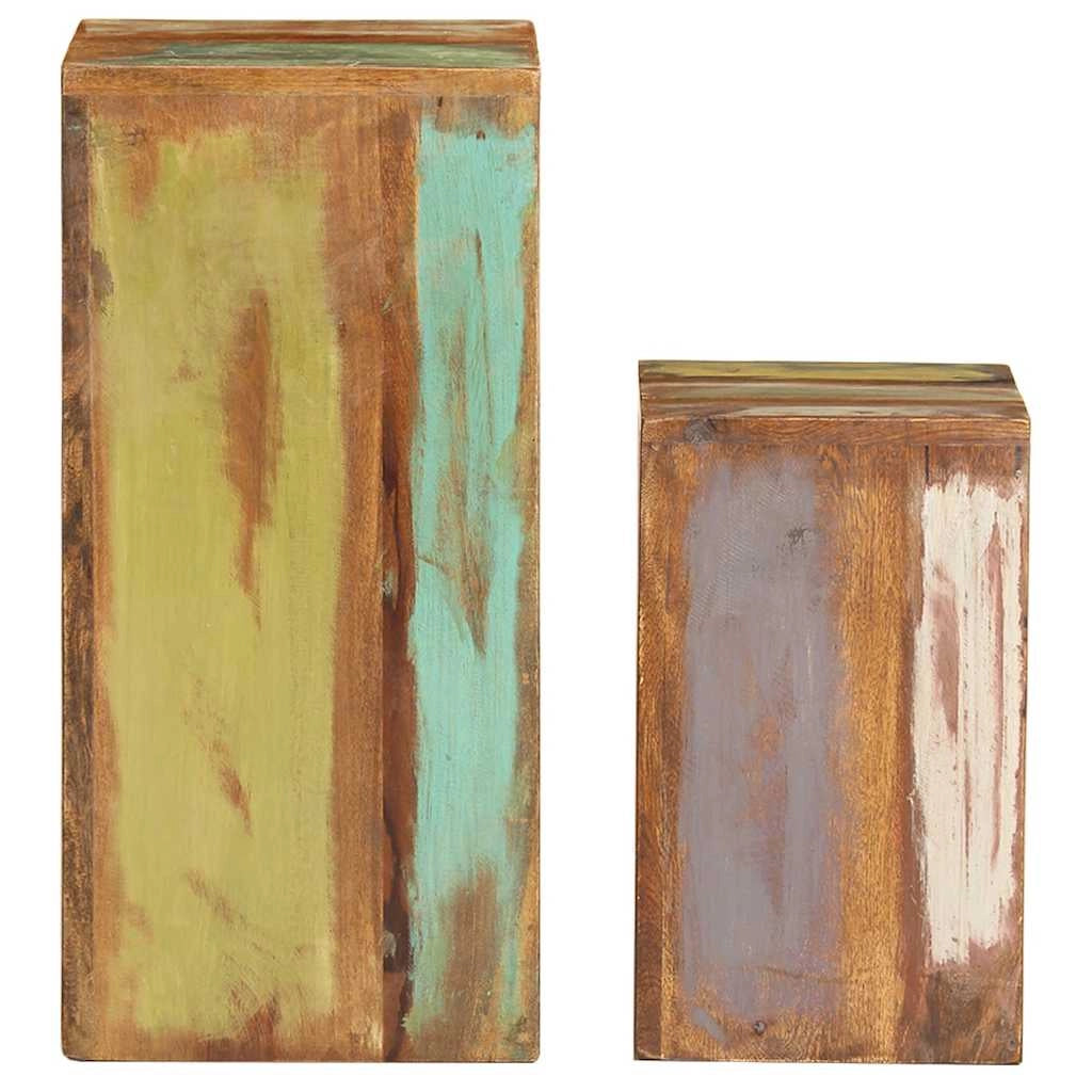 Portavasi mobili per fiori set da 2 legno massello di recupero marrone 02_0045340