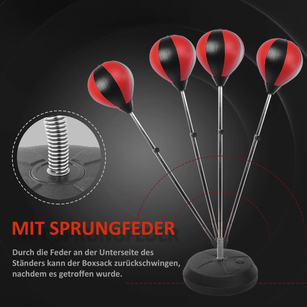 Set da Boxe con Punching Ball, Stazione e Guanti ¨C Zephmum ¨C Altezza Regolabile 126-144cm