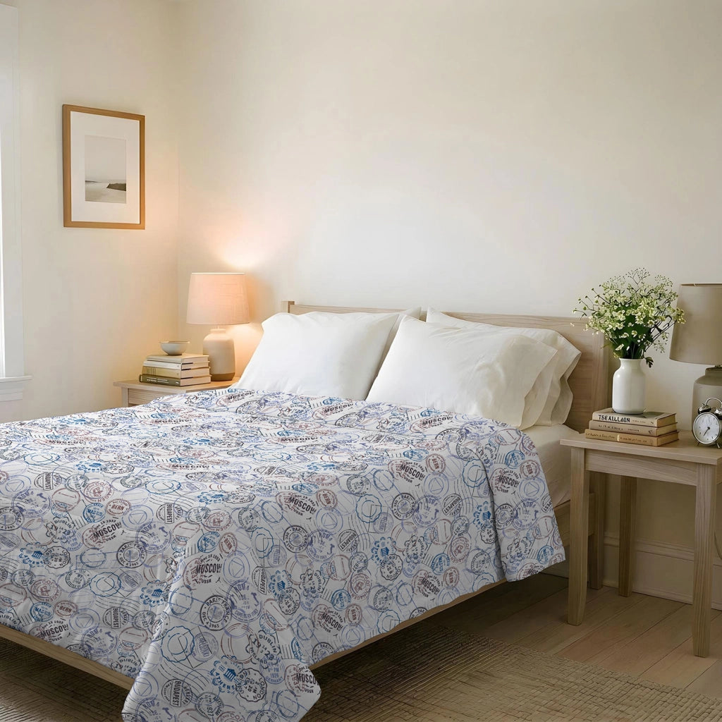 Trapuntino Double Face Matrimoniale 100gr con Stampa in Microfibra Travel Life