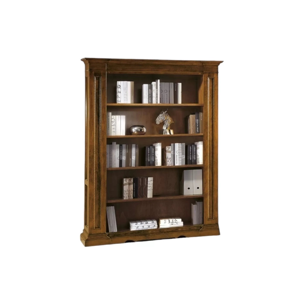 Libreria classica 5 ripiani in legno bassano 160x43x206 - Mobili 2G