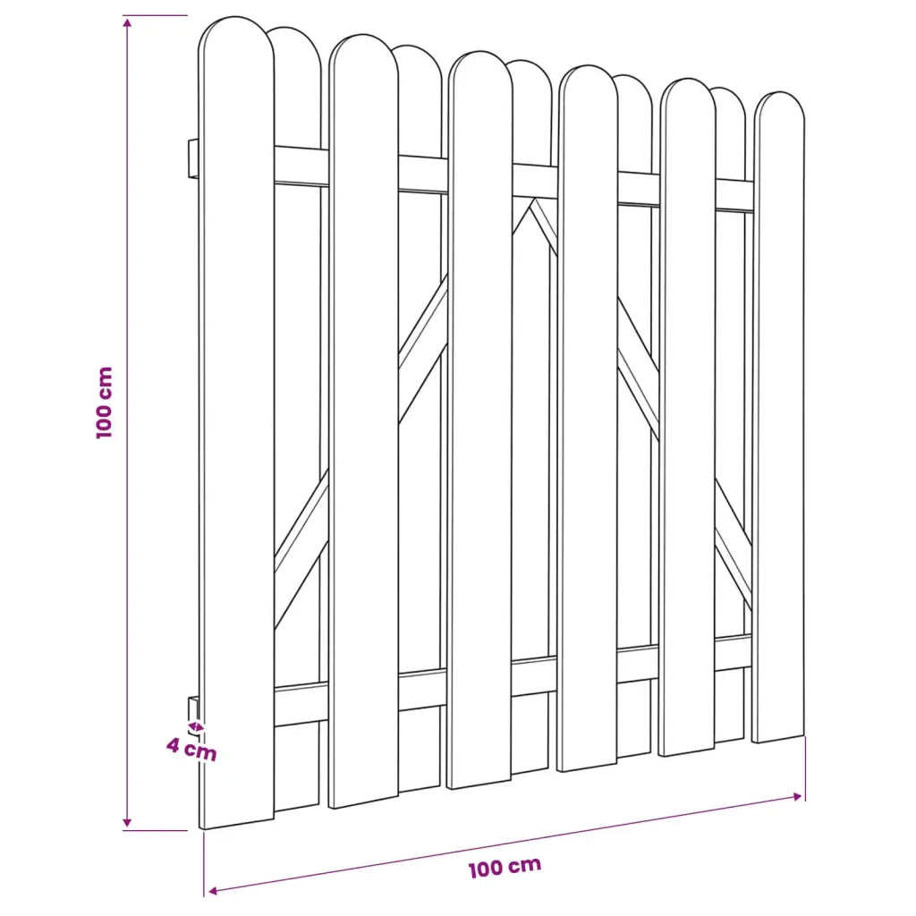 Cancello da giardino 100 x 100 cm Legno Massello di Pino Verde 42048113