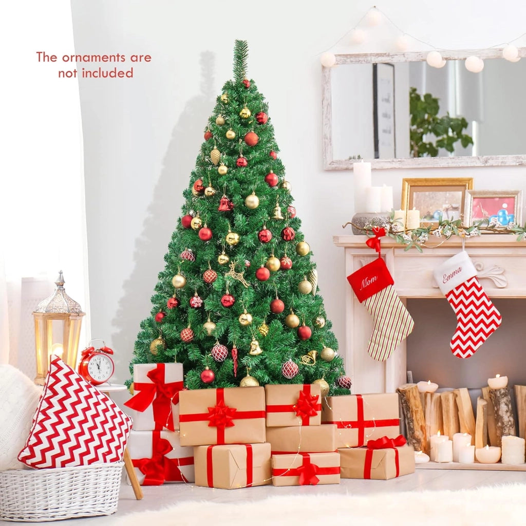 Albero di Natale Verde 150/180/210/240 cm Folto Sintetico, Albero di Natale per Feste, Case, Uffici, Negozi, Bar, Supporto in Ferro, Rami Spessi (180 cm)