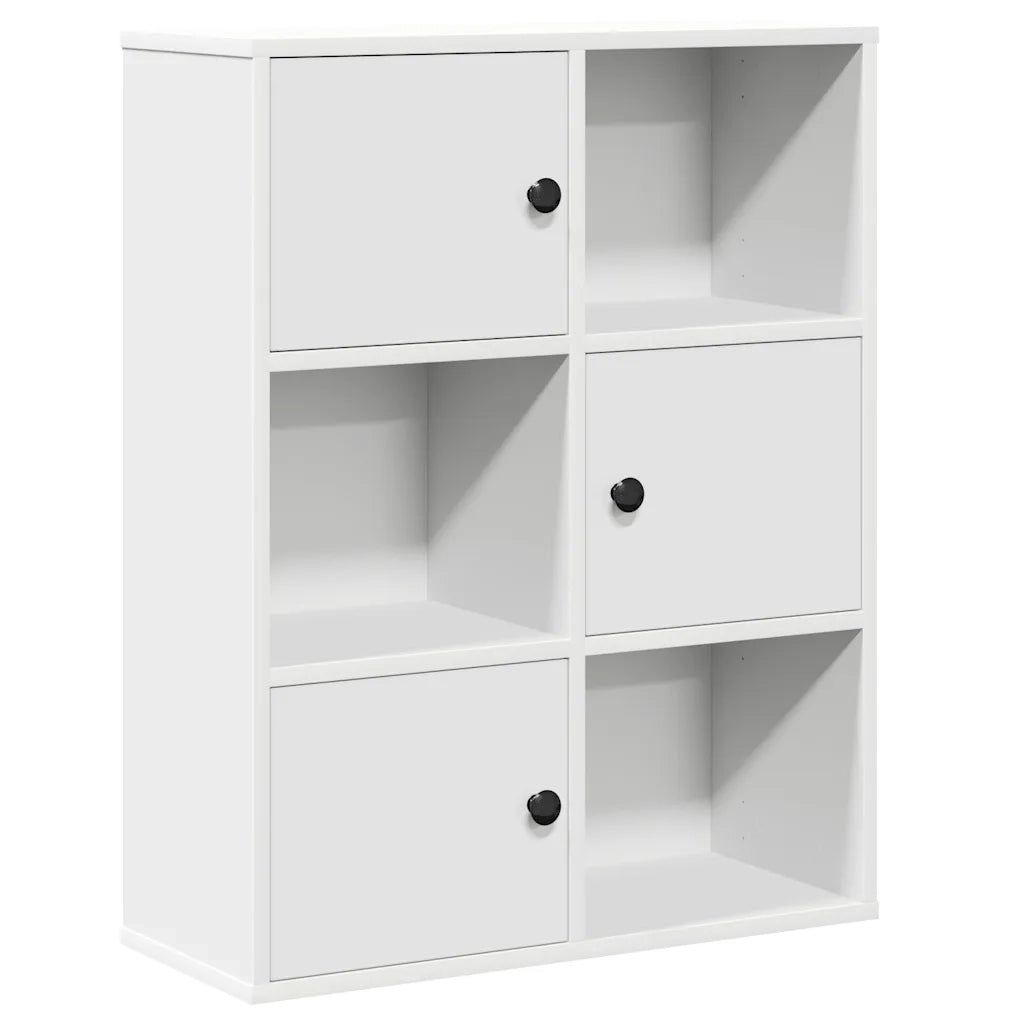 Libreria-Scaffale per Libri-Mobile di Stoccaggio Bianca 60x24x76,5 cm in Legno Multistrato
