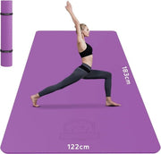 Mat di yoga XXL, extra spesso, TPE, mat per sport, mat per fitness, antiscivolo, 183 cm x 122 cm / 198 cm x 137 cm x 6 mm spesso, ultra, mat per ginnastica per pilates, palestra, casa, allenamento