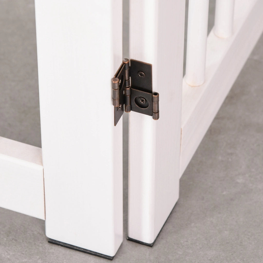 Cancelletto di Sicurezza Autoportante ¨C Xylo ¨C Legno Bianco 204x75cm 4 Pannelli