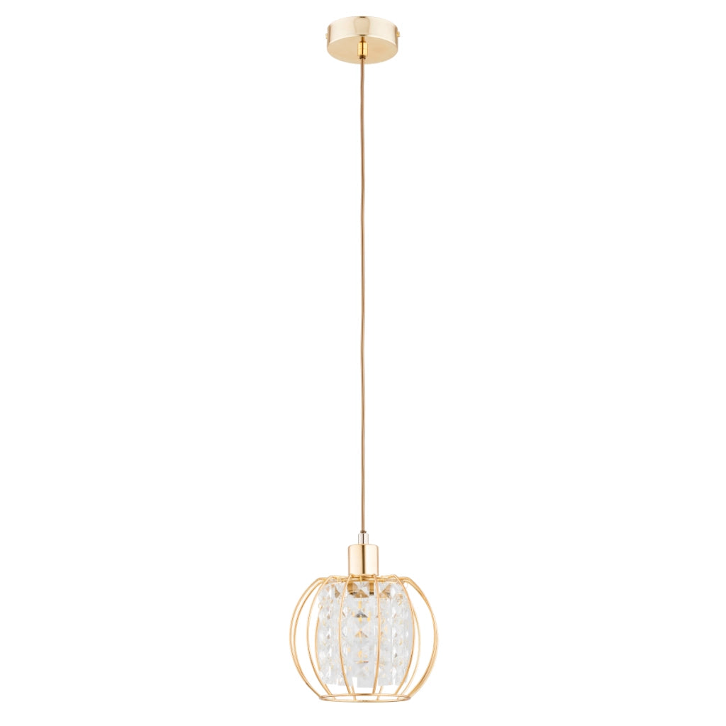 Lampada a sospensione moderna ottone cristallo Ø20 E27