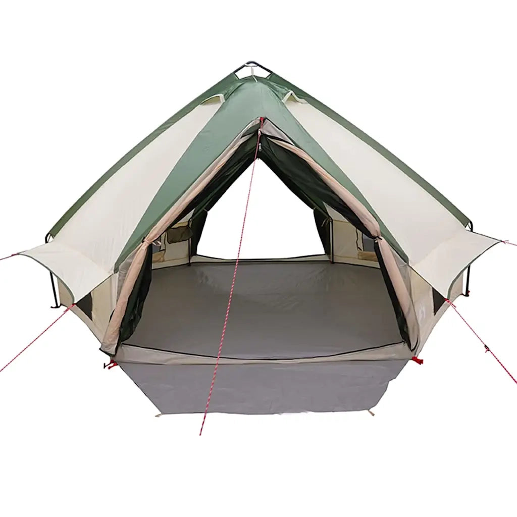 Tenda Teepee per 8 Persone Verde e Bianco 490 x 410 x 210 cm