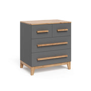 Vitalispa Cassettiera per camera da letto Grigio/Artisan 80 x 88 cm con 4 cassetti