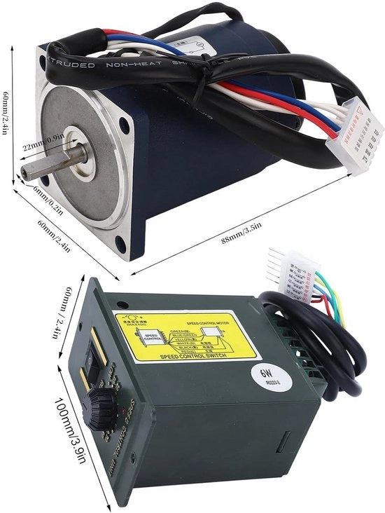 Regolatore di velocità del motore trasmissivo invertibile AC 220 V 6 W CW CCW velocità variabile motoseghetto elettrico - 2800 giri al minuto - controllo elettronico del motore