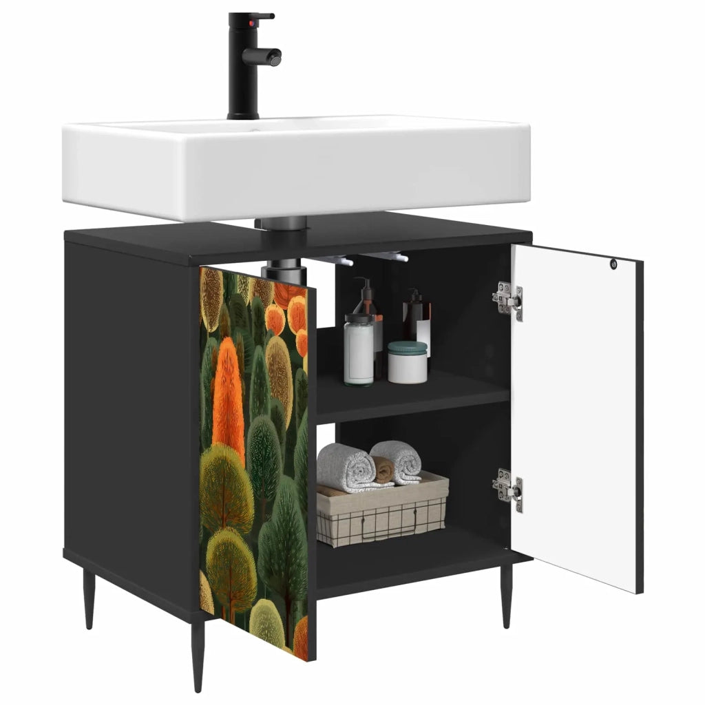 Mobile da Bagno ZAANDAM Rovere Nero 60 x 40 x 61 cm 8007420