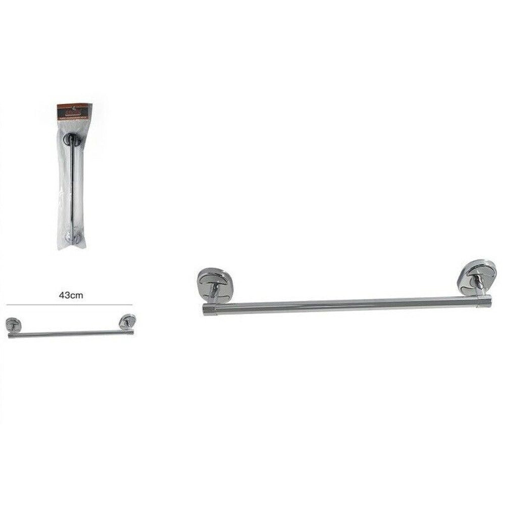 Trade Shop - Porta Asciugamani Acciaio Parete Bagno Fissaggio Con Viti O Colla 40cm 52908 -