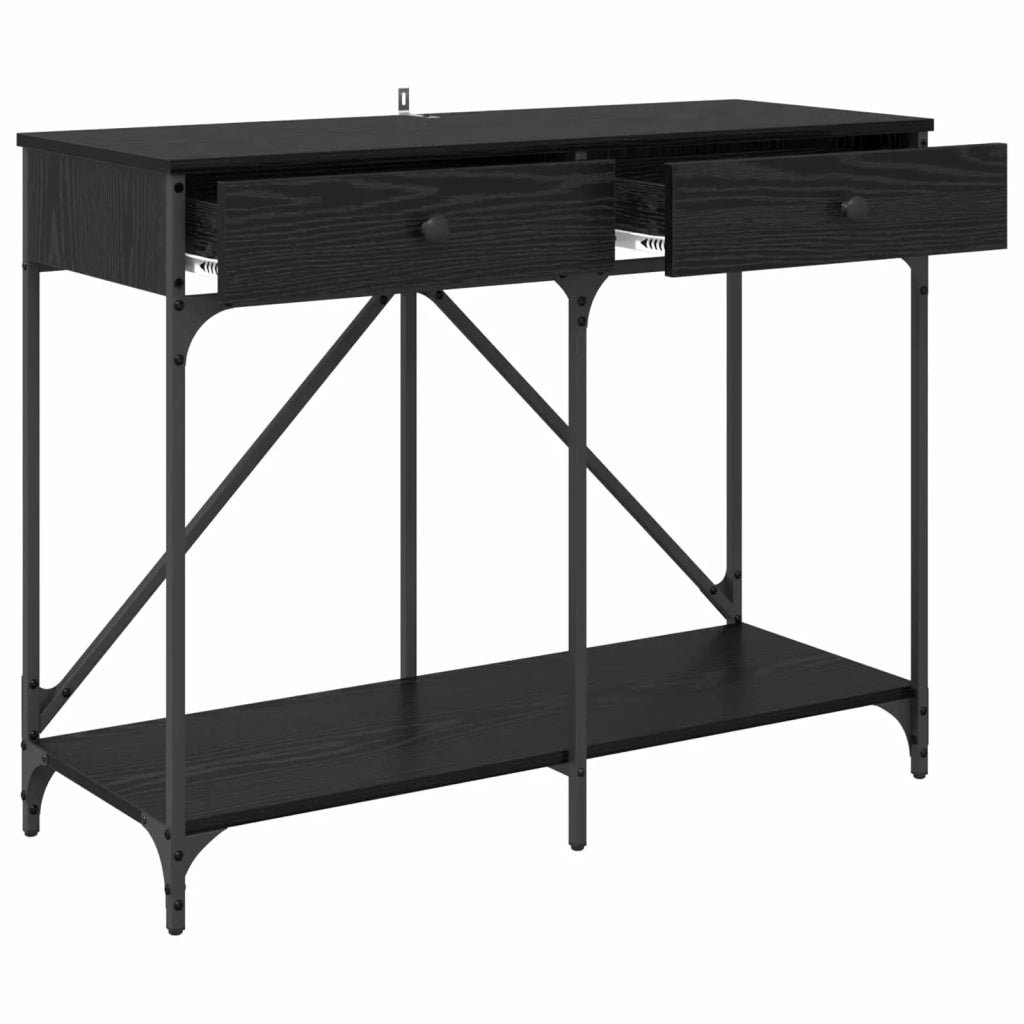 Tavolo consolle con cassetto Rovere Nero 100 x 39 x 78,5 cm