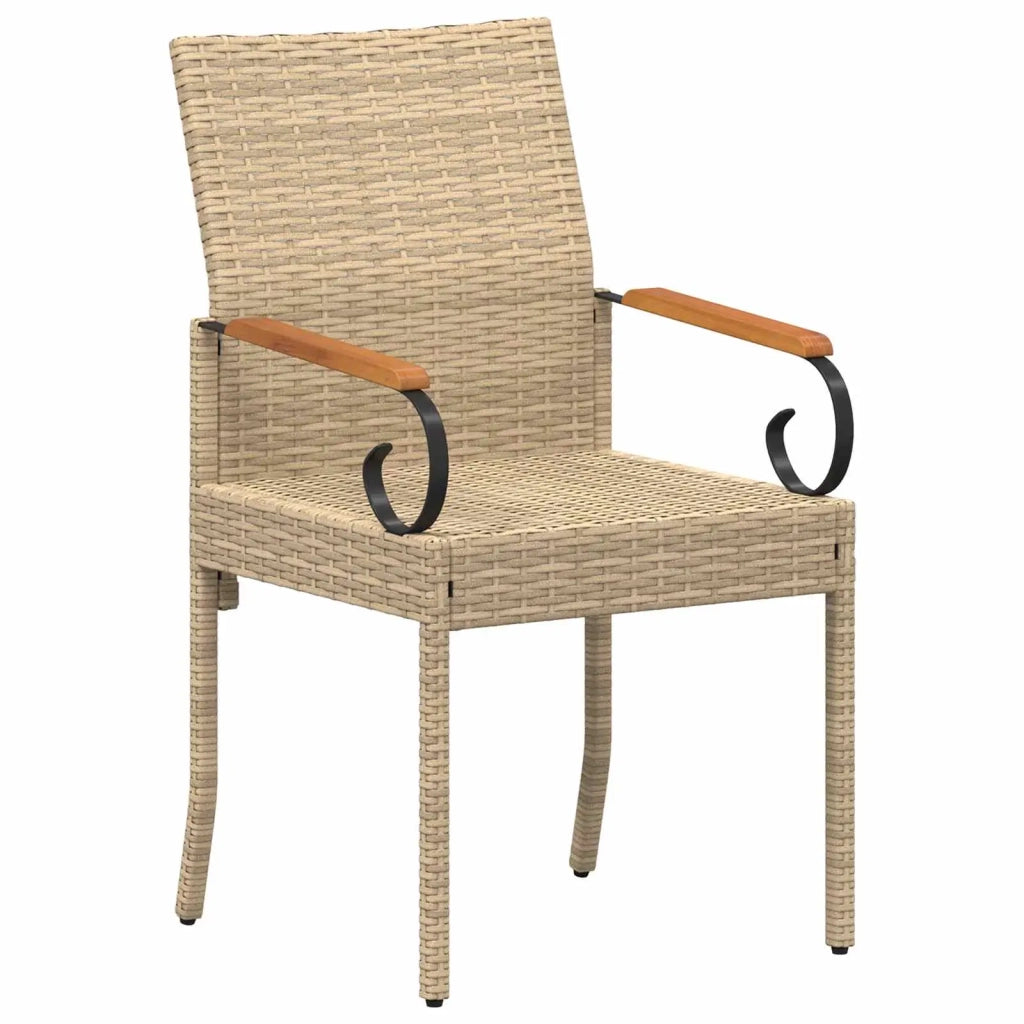 Sedie da giardino con cuscino 4 pcs Beige e Bianco Crema 42025887