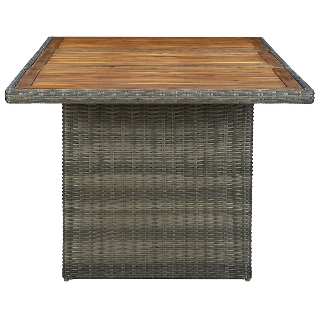 Tavolo da Giardino Marrone in Polyrattan e Massello Acacia