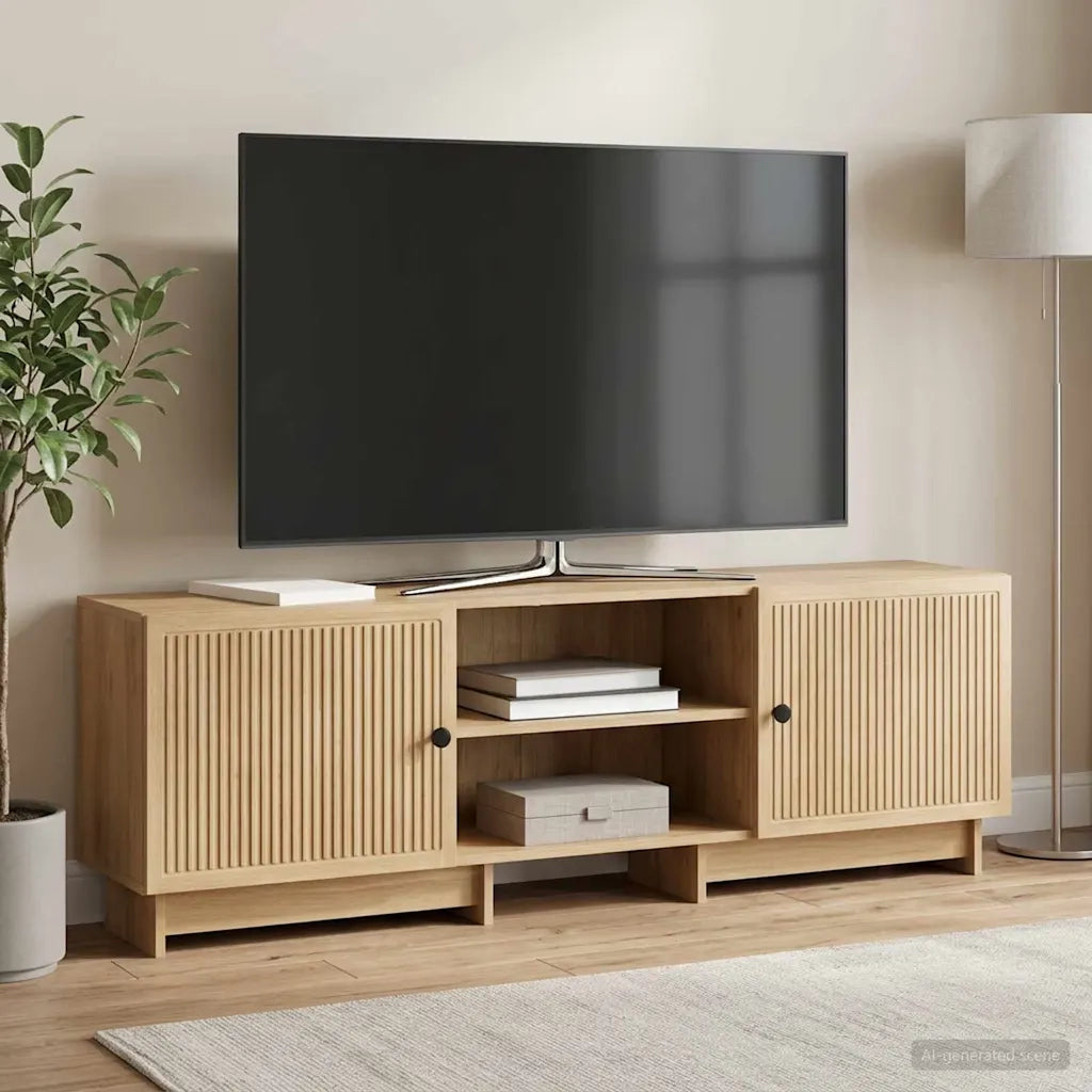 Mobile TV Bianco Lucido 150 x 31 x 50 cm Legno ingegnerizzato 893999