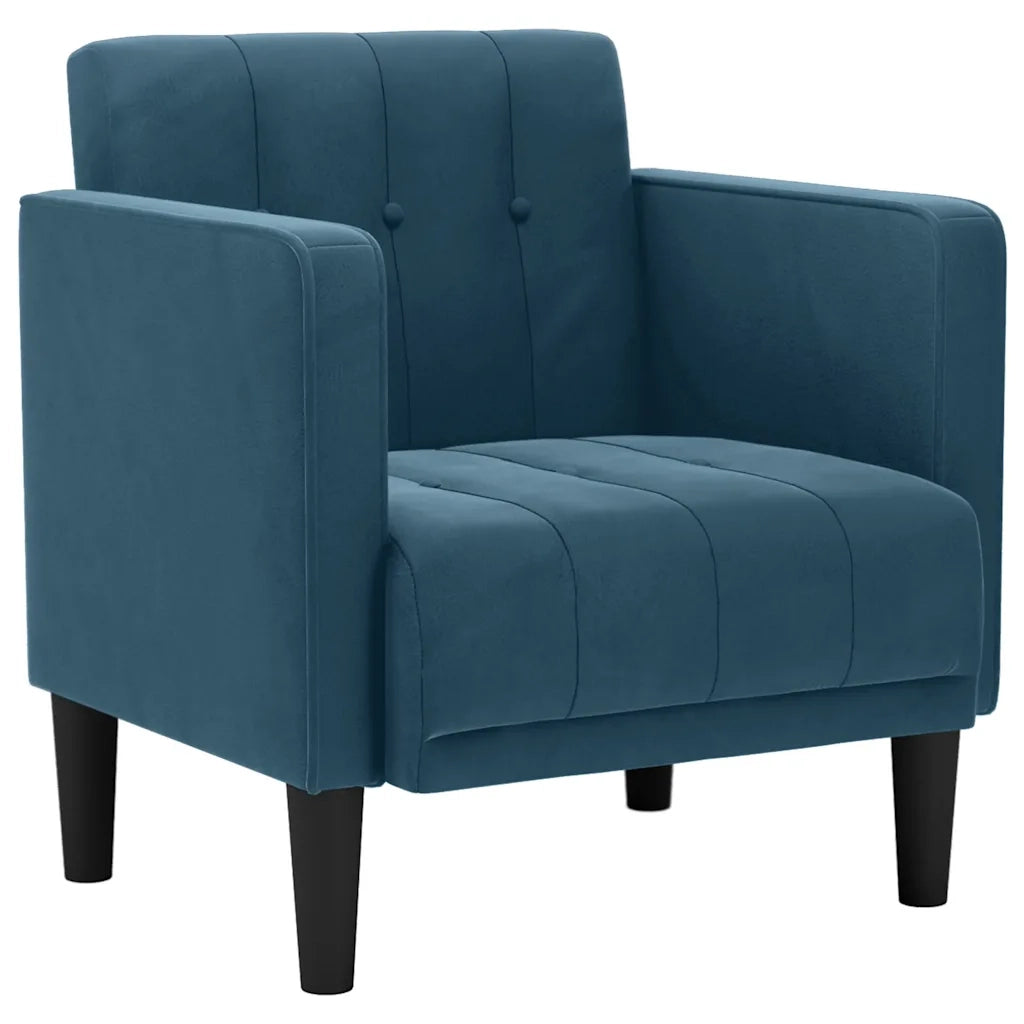 Divano Sedia con Braccioli Blu 53 cm in Velluto 4100552