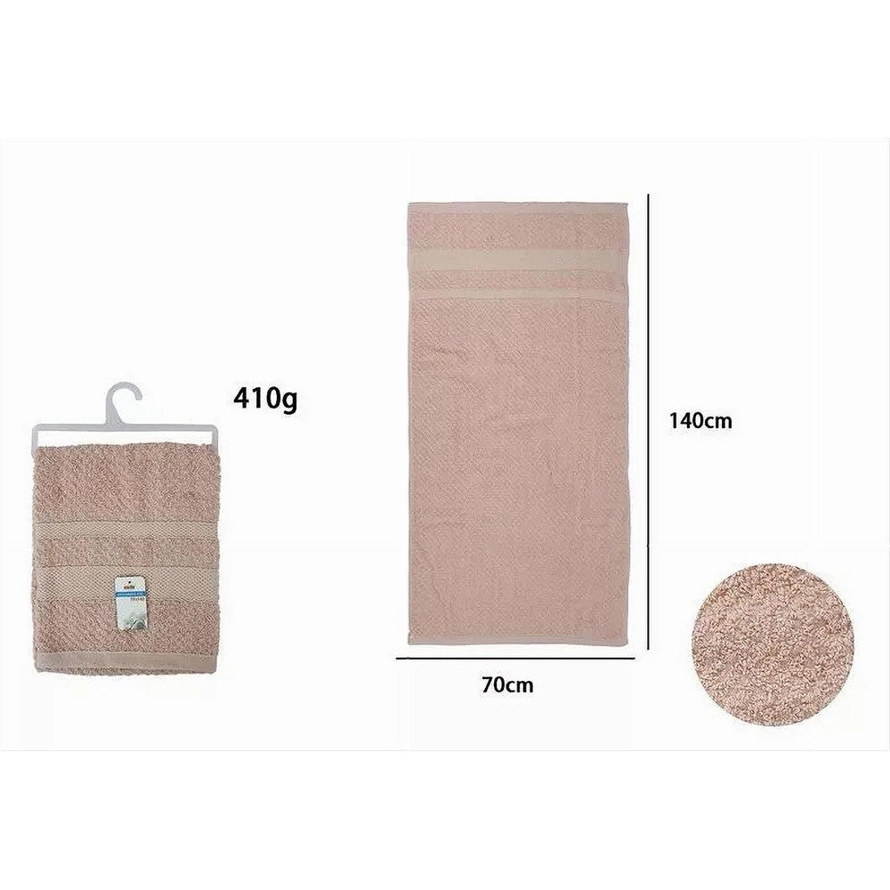 Trade Shop - Asciugamano Da Bagno Telo In Cotone Morbida 70 X 140 Cm 410 Gr Colore Rosa 79489 -
