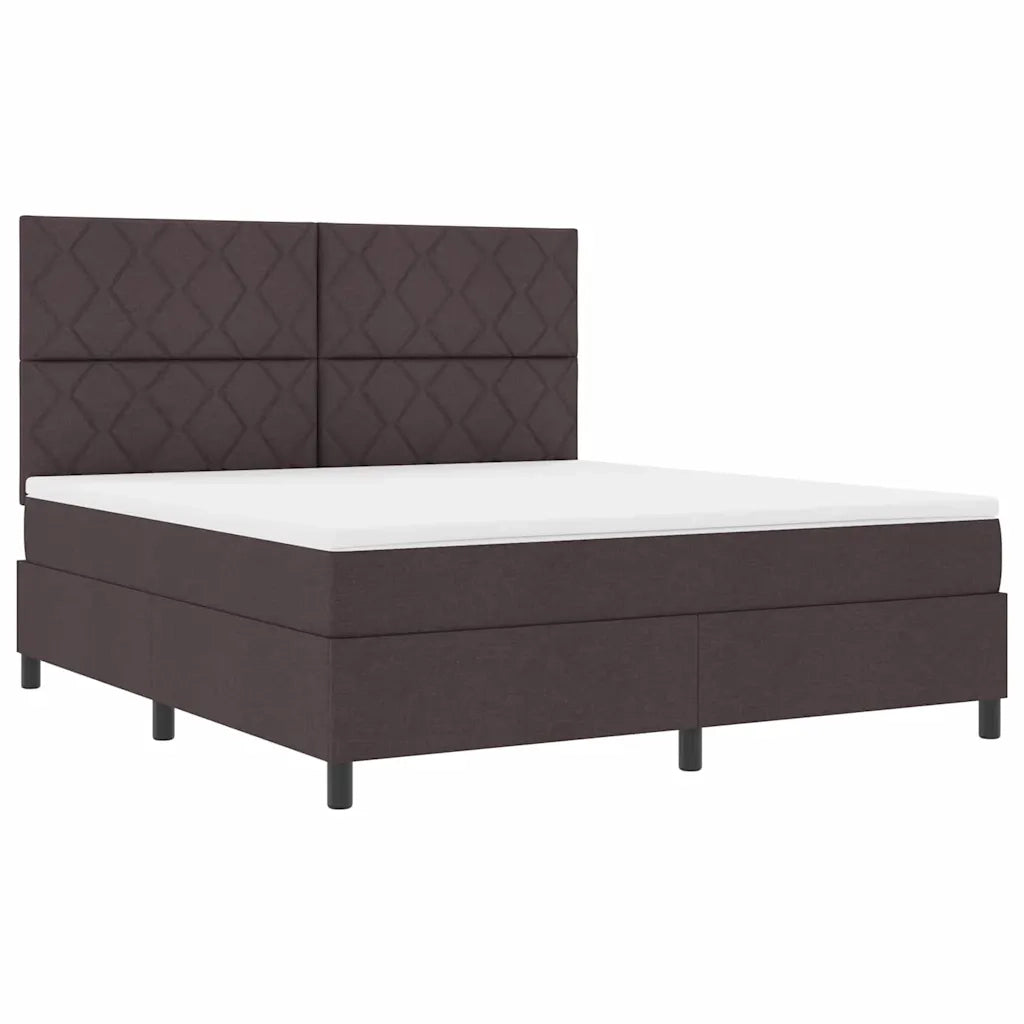 Letto a molle con materasso Marrone Scuro 180 x 200 cm Tessuto 3339486