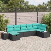 Set Divano da Giardino 7 pz Nero polyrattan 3359405