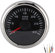 Contachino 3000 giri/min - 52mm Contachino con Display LCD con Illuminazione di Sfondo - IP67 Resistente all'Acqua - Adatto per Auto/Moto/Barche - Materiale in Alluminio/ABS - Contachino