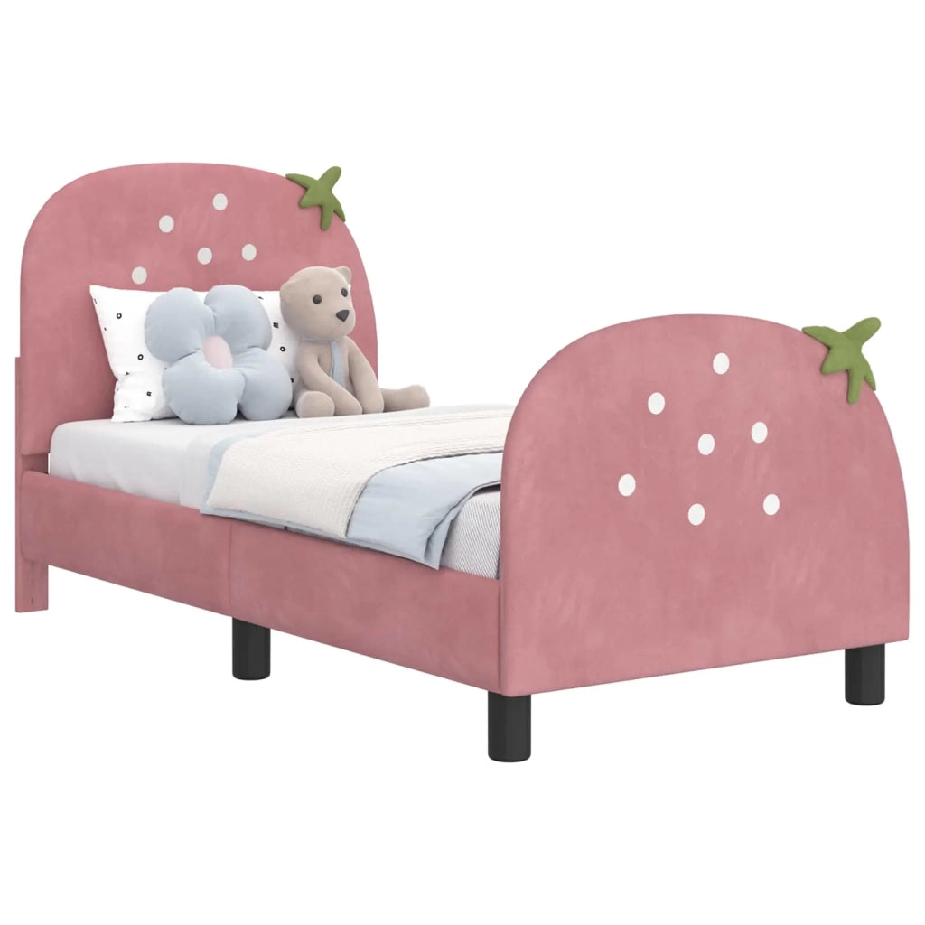 Letto singolo | Letto per adulti | Struttura letto per bambini con testata Rosa 70 x 140 cm