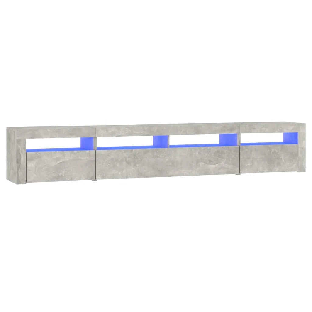 Mobile Porta TV con Luci LED Grigio Cemento 240x35x40 cm 3152725