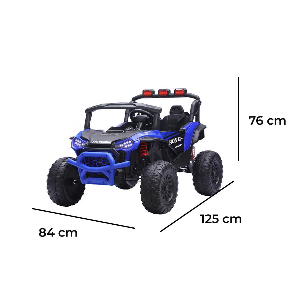 Macchina Elettrica per Bambini Buggy Safari 2 Motori da 35W con Telecomando Luci e Suoni Blu