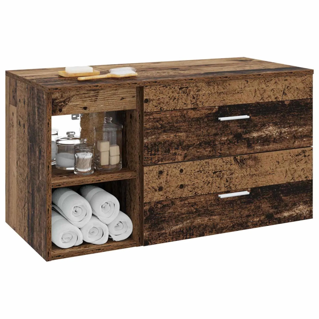 Set di mobili per il bagno 2 pcs Legno antico 3403942