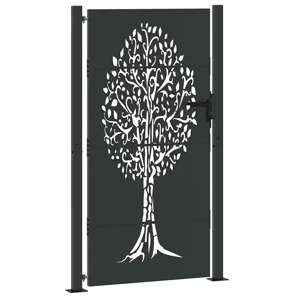 Cancello da giardino con blocco Nero 110 x 205 cm 42015888
