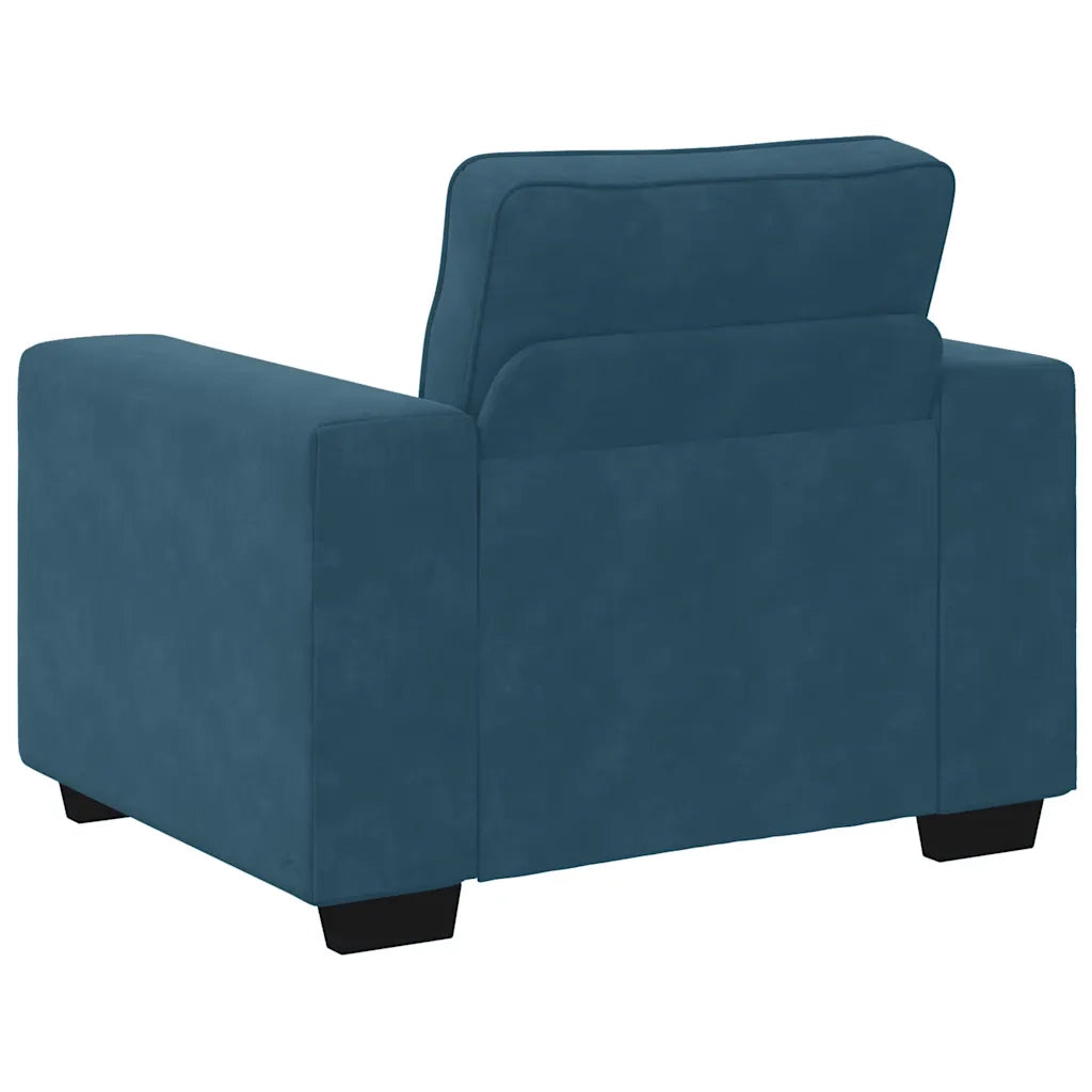vidaXL Set di Divani 3 pz con Cuscini Blu in Velluto