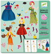 Stickers & Paperdolls,Autoadesivi riposizionabili con abiti moda TOP,Djeco,Eta 5-8 anni