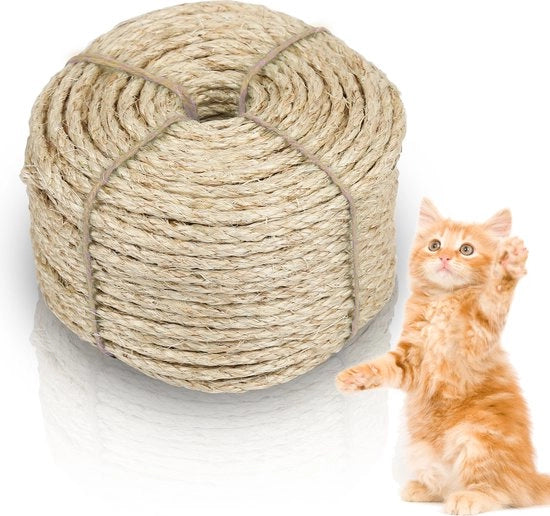 Tessuto in cotone naturale per scalini per gatti (6mm, 25m)