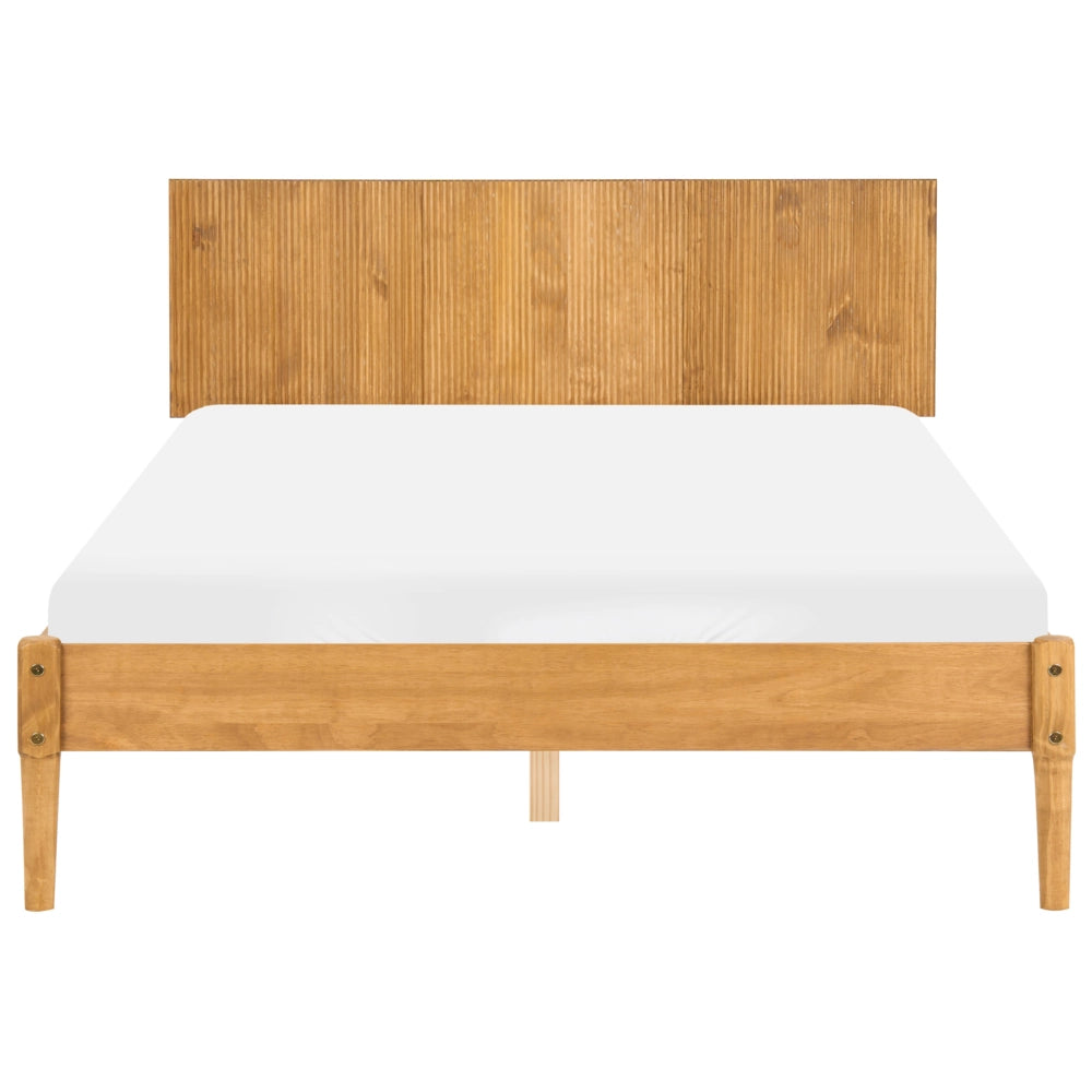 Set da camera da letto in legno di pino letto matrimoniale con 2 comodini e cassettiera a 6 cassetti 140 x 200 cm marrone chiaro stile scandinavo